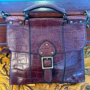 Fossil brand leather “reptile” shoulder bag